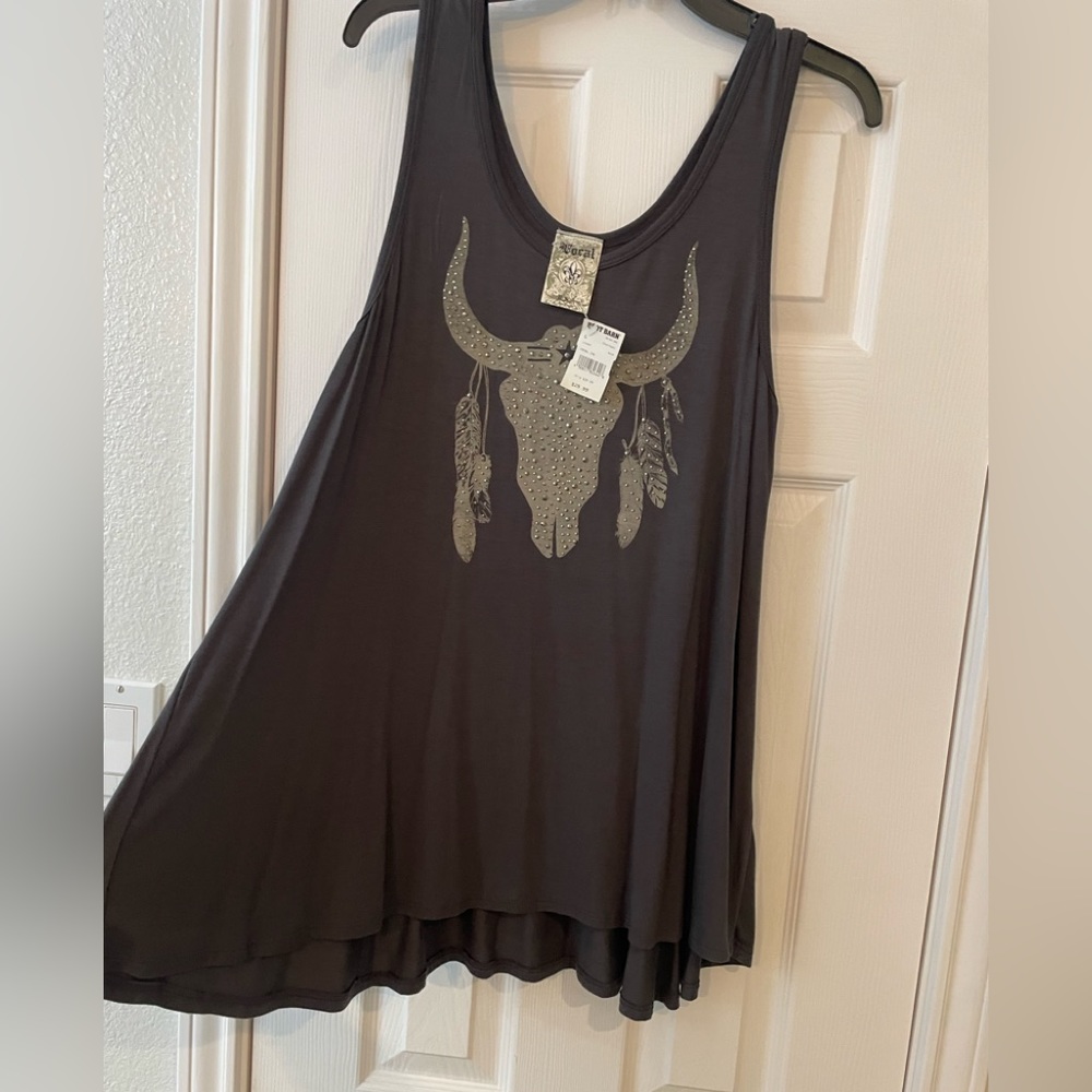 Vocal Rhinestone Tank Size Large NWT Bootbarn - Picture 6 of 6